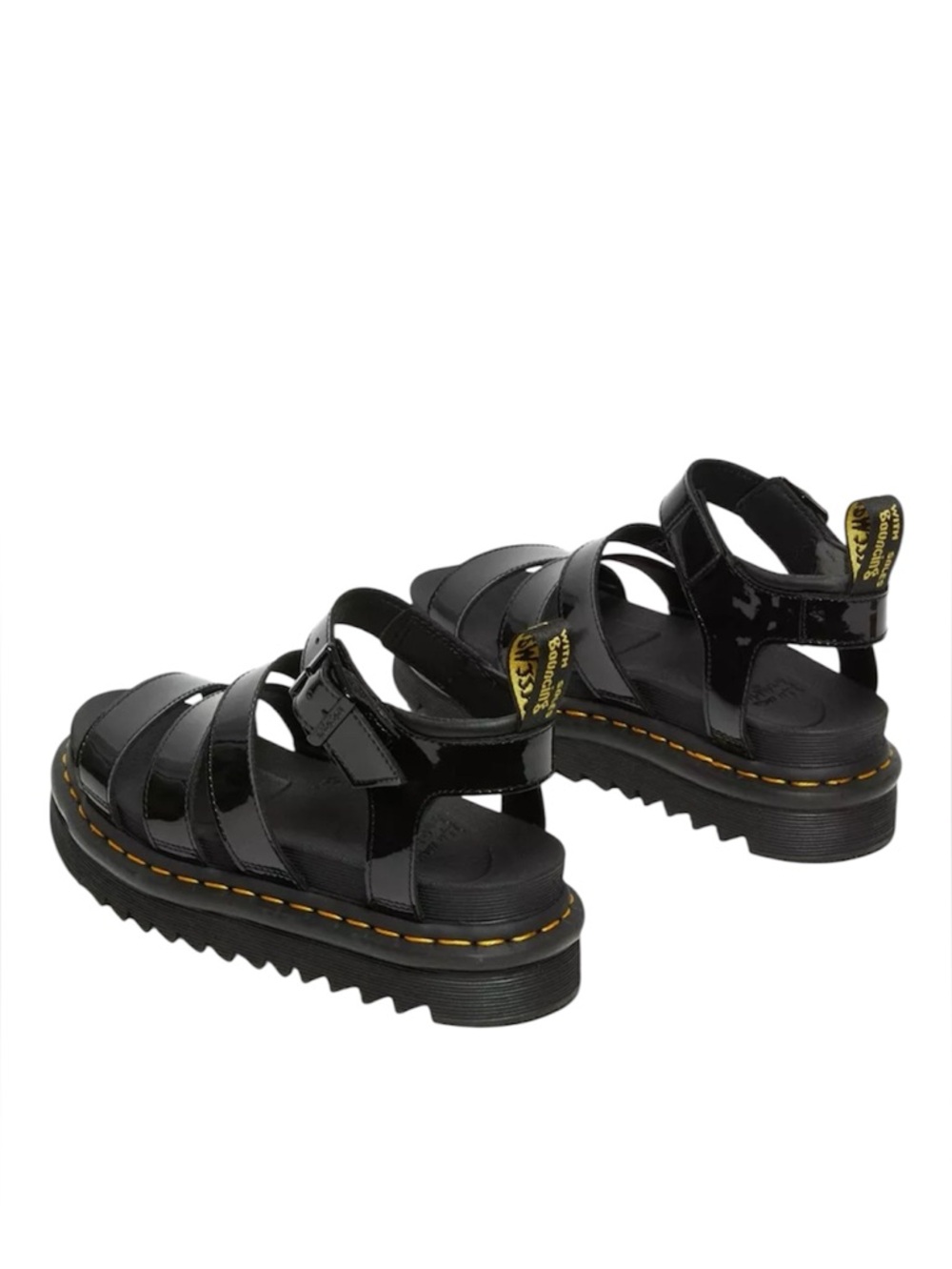 Dr Martens Docs Blaire Patent Leather Strap Sandals in Black Sz 6 - Picture 4 of 15